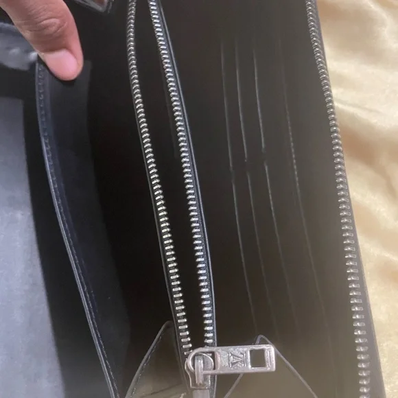 Black Louis Vuitton Black Leather Wallet
